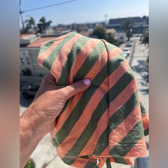 Vintage Y2K Patagonia orange green striped travel festival skirt L outdoor - Picture 2 of 8